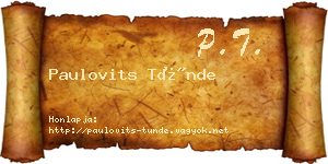 Paulovits Tünde névjegykártya