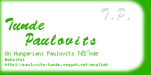 tunde paulovits business card